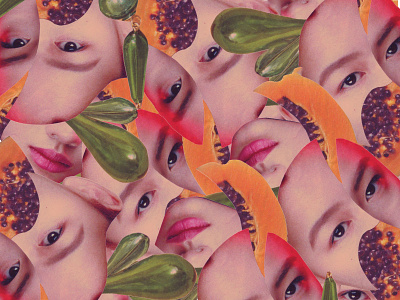 Mambo collage color design flowers graphic design hand crafted handmade lips nature papaya woman women