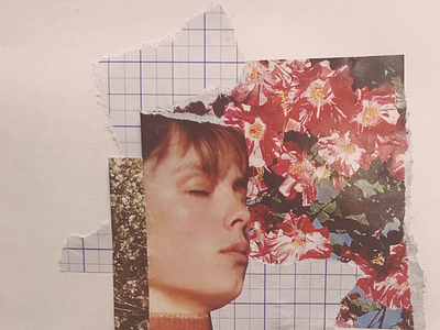 Fresh collage cut flowers graphic design handmade magazine women