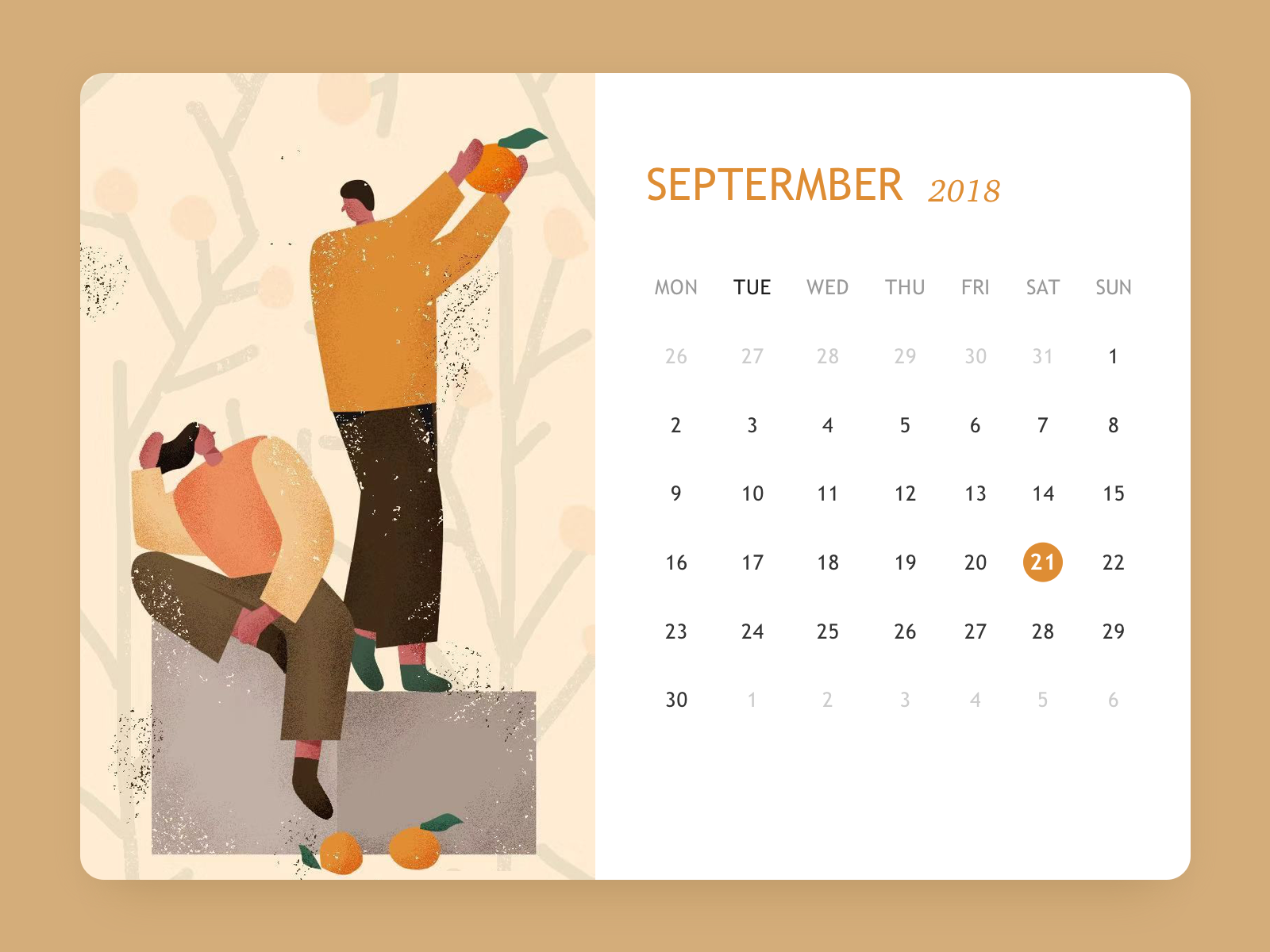 calendar by xiaonvzei on Dribbble