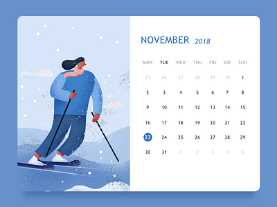 calendar ui winter 插图 日历 设计