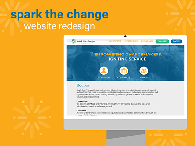 Spark the Change Website Redesign app branding design typography ui ux