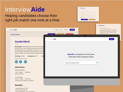 InterviewAide app branding design information architecture ui ux