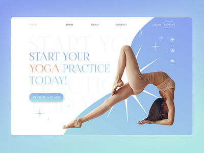 yoga classes landing page concept design ui