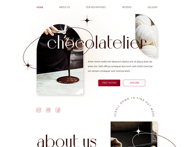 elite chocolaterie landing page concept design ui ux