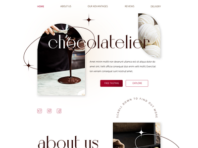 elite chocolaterie landing page concept