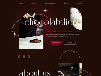 elite chocolaterie landing page concept (dark ver) design ui ux