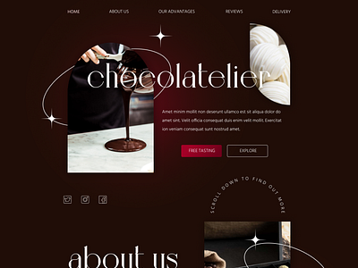 elite chocolaterie landing page concept (dark ver)