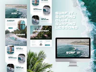 SURF IT - surfing club & surfing lessons concept design ui ux