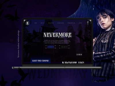 Nevermore Academy website redesign (Netflix Wednesday)