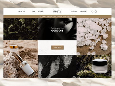 freya - skincare e-commerce main page design ui ux