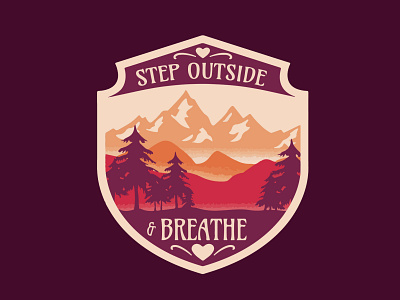 Step outside badge branding design graphic design illustration logo shirt design vector
