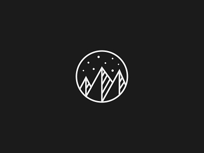 Night Mountains adobe illustrator black branding design flat icon illustration logo minimal monochrome mountains night vector
