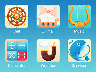 Summer voyage breeze icon mobile phone pirate sail sea summer theme