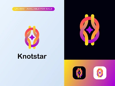 Knotstar - Knot and Star minimalist logo, brand identity design a b c d e f g h i j k l m n abstract logo branding crypto logo digital logo finance fintech gradient identity knot logo logo logo design logo designer mark modern logo o p q r s t u v w x y z star logo