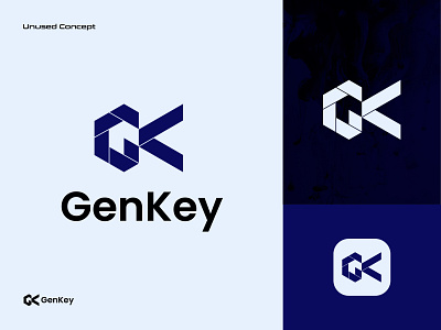 GenKey - letter G & K modern logo