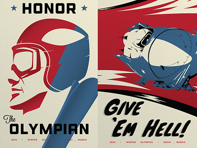 To Victory Winter Olympics Poster Series 2 design illustration propaganda victory vintage winter olympics world war ii