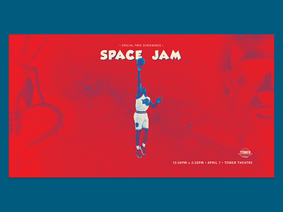 Space Jam Screening Promo basketball branding design illustration minimal movie movie art movie poster movies promo promotional simple typography