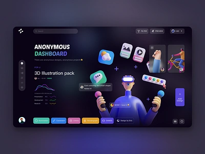 Anonymous Dashboard design illustration ui web