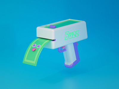 MONEY GUN 3d c4d cute illustration