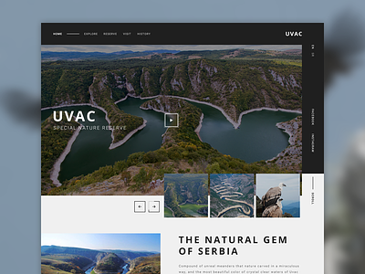 Uvac design interface nature river site ui uvac web