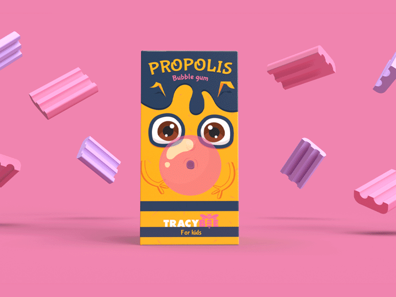 Propolis for kids bee bubble gum honey illustration kids kids packaging packaging packaging design propolis strawberry