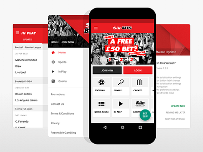 Android App - for Newscorp in the UK android android app app design material sunbets tabcorp ui design ux design