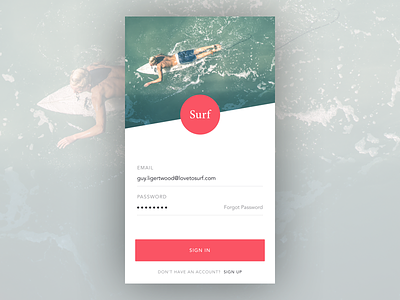 Surf App - Login Concept