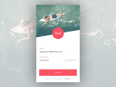 Surf App - Login Concept android app concept app design ios login sketch surf ui