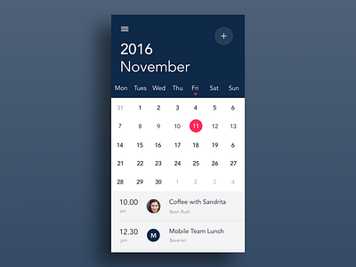 Calendar Concept by Guy Ligertwood on Dribbble