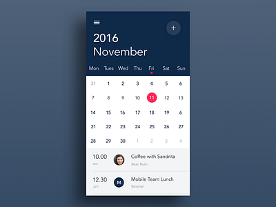 Calendar Concept android app concept calendar material design rebound ui