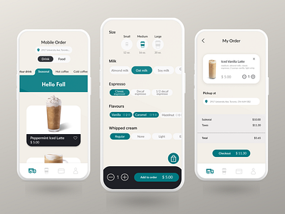 The "Coffee Bean Machine" App app coffee design mobile prototype ui ux
