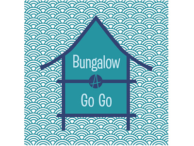 Bungalow A Go Go Turquoise version adobe illustrator branding chinoiserie graphic design logo logo design
