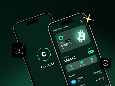 Crypto wallet - Mobile app app app design binance bitcoin blockchain crypto crypto currency finance invest mobile mobile app mobile ui nft trading wallet