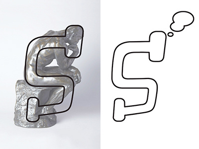 Shivin "The Thinker" concept form identity logo personal s shapes the thinker