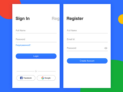 Sign In/ Register Page for Mobile bold branding concept interface design mobile pages register sign in typefaces ui ux visual language