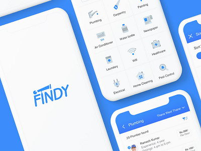 "Findy" Mobile application branding clean concept interface design iphone x mobile pages register sign in ui ux visual language