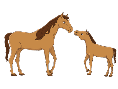 Mongolian horse character illustration