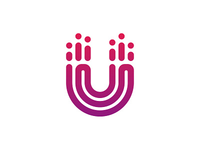 Urbana FM - Simple logo conection letter u logo lettering logo radio synthesizer vector