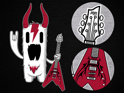 T-Shirt Design character cotton draw guitar heavy metal schecter tribal vector