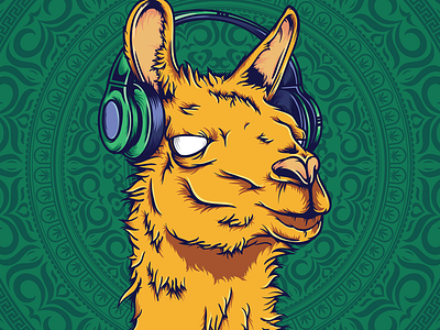 Llama Sonido | Illustration brush hair headphones illustration lama lights llama shadows sound tablet vector wacom