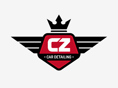 CZ Car Detailing - Logo Proposal badge crown logotype shield vector