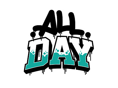 All Day graffiti liquid logo oldschool tag