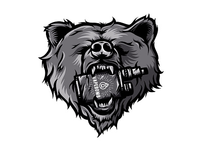 Bear Vapebomb - Lights & Shadows animal bear bomb brush hair nose shadows teeth vape wacom wild