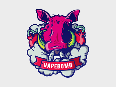 Jabali - Vapebomb animal bombs brush clouds fangs pig shadows vape wacom wild