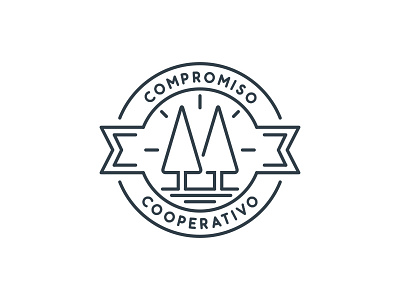 Compromiso Cooperativo badge cooperative logo pine tree stroke
