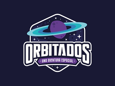 Orbitados - Game Board Logo badge galaxy illustration logo orbit planet shadows space stars universe vector