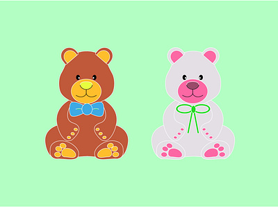 Teddy's wonderland-love these two bears graphic design illustration teddy teddybear ui ux