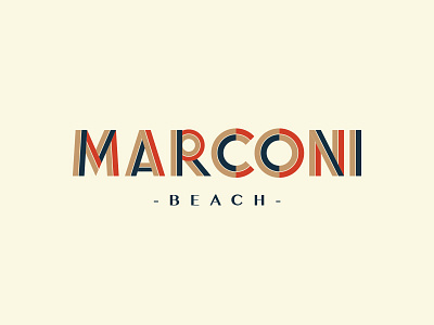 Marconi Beach 50s art deco beach brand branding design font graphic design italian logo logotype retro typography vintage