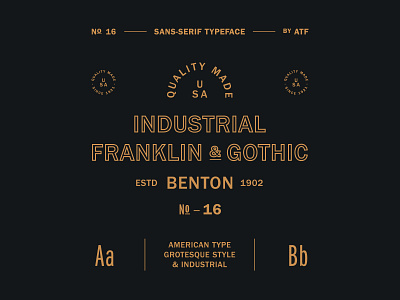 Franklin Gothic badge design font foundry franklin gothic graphic design industrial lettering tribute type typography vintage