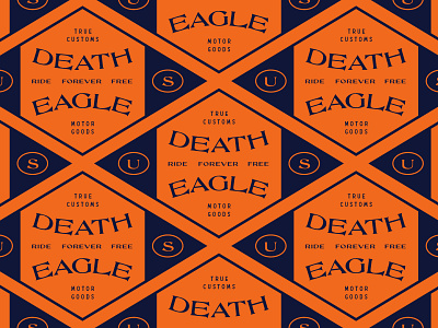 Death Eagle badge brand branding design eagle free graphic design illustration industrial logo logotype motocycle pattern retro rider typography vintage